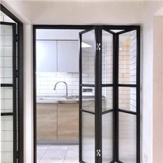 Tvåfaldiga dörrar som öppnas inåt